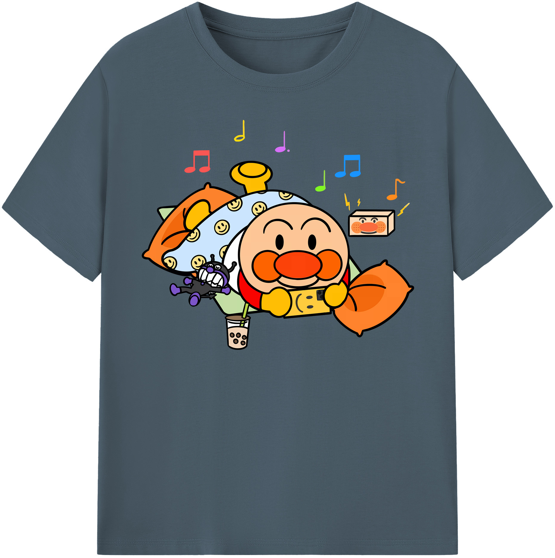 （画像用） アンパンマン Anpanman 綿100％半袖Tシャツ（フロントプリント）